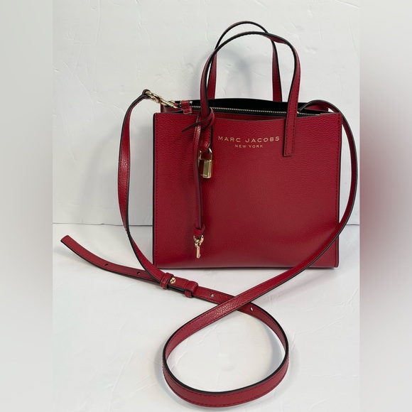 Marc Jacobs Cherry Red Handbag with Gold Details - Picture 2 of 11